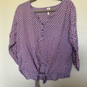 Grand & Green Size Medium Boho Print Tie Waist